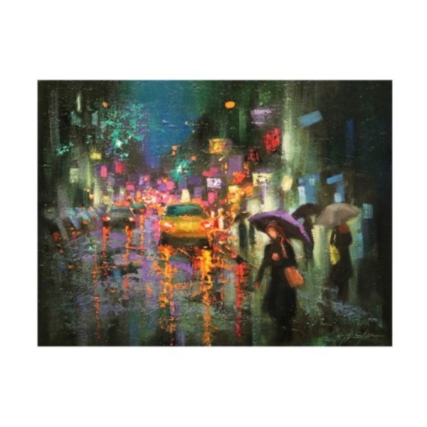 Trademark Fine Art Chin H. Shin 'Night Rain in Village' Canvas Art, 35x47 IC02408-C3547GG